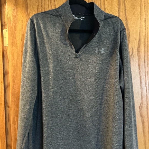 Under Armour Mens Heather Gray Quarter Zip Pullover - Picture 4 of 7
